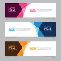 Naklejka premium Vector abstract design web banner template. Web Design Elements - Header Design. Abstract geometric web banner template on grey background.Modern banner.