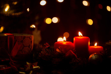 Christmas red candle decoration