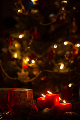 Christmas red candle decoration