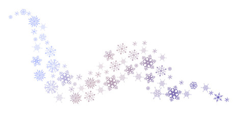 Snowflake wave element isolated on white background. Vector graphics.