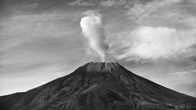Tungurahua volcano in activity, ecuador