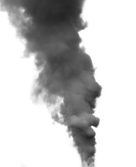 Smoke pollution from industry on a white background.