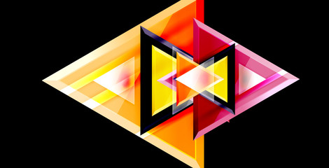 Glossy shiny triangles background