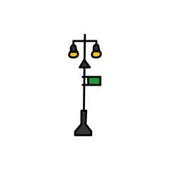 street lamp city fill icon