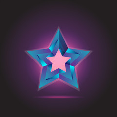 Dark blue star. vector illustration