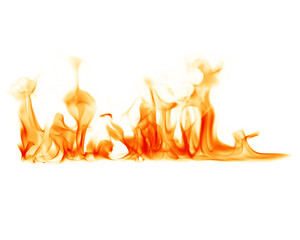 Fire flames on a white background.