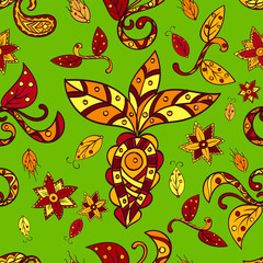 Floral colorful abstract seamless vector pattern