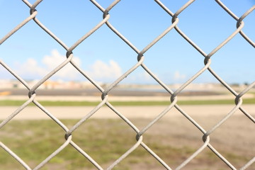 fence on background of blue sky
