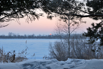 Evening on the Irtysh River, Omsk region, Siberia, Russia