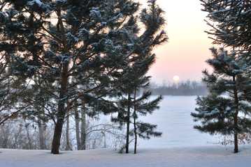 Evening on the Irtysh River, Omsk region, Siberia, Russia