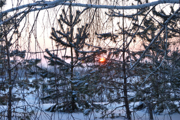 Evening on the Irtysh River, Omsk region, Siberia, Russia