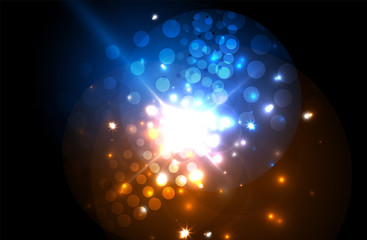 Abstract blue neon star background for celebration design. Luxury festive background.