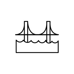bridge with waves isolated icon