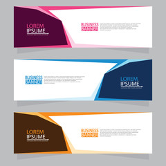 Vector abstract design web banner template. Web Design Elements - Header Design. Abstract geometric web banner template on grey background.Modern banner.