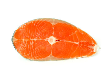 Salmon fish health food on the White Blackground