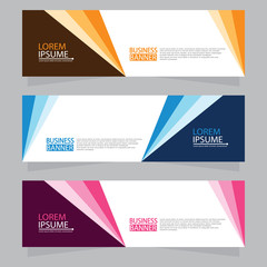 Fototapeta premium Vector abstract design web banner template. Web Design Elements - Header Design. Abstract geometric web banner template on grey background.Modern banner.