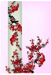 Chinese traditional cherry blossom painting