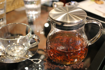 teapot and cup of tea