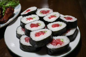 sushi on a plate