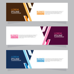 Vector abstract design web banner template. Web Design Elements - Header Design. Abstract geometric web banner template on grey background.Modern banner.