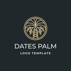 Luxury dates palm logo template