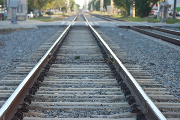 Obraz na płótnie Canvas railway track in city