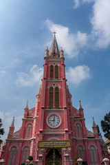 Fototapeta na wymiar Facade of Than Dinh Church at Ho Chi Minh City