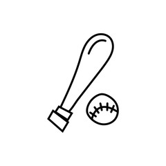 baseball bat with ball sport icon