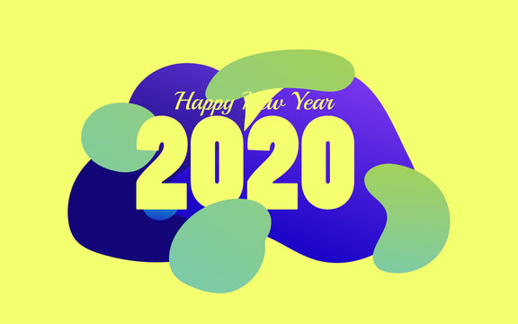happy new year 2020 vector template. Design for banner%3B greeting cards or print.