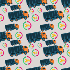 truck delivery service seamless pattern vector illustration background