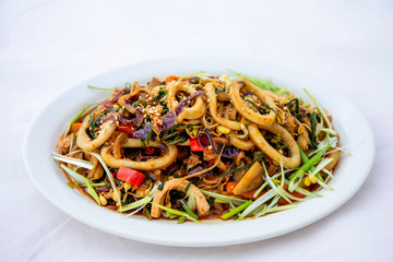 Stir-fried Squid with spicy sauce