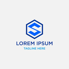 Naklejka premium Initial S Hexagon Logo Design Template Vector Illustration