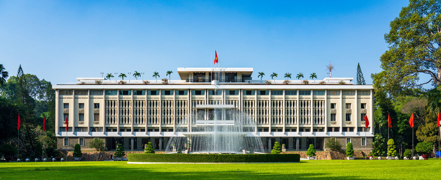 Facade of Independence Palace, Ho Chi Minh, Vietnam
