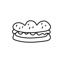 delicious sandwish fast food icon