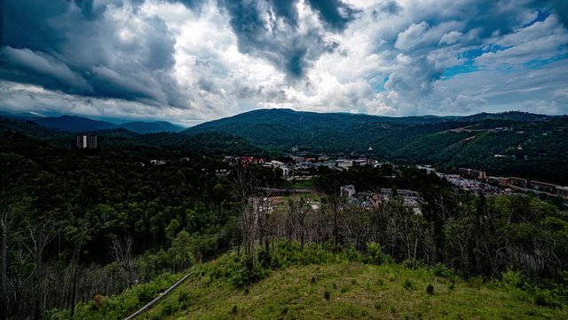 Trees Left From Forest Fire Mountain Timelapse in Gatlinburg Tennessee Anakeesta