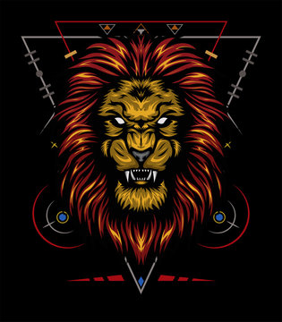 vector color lion illustration - vector