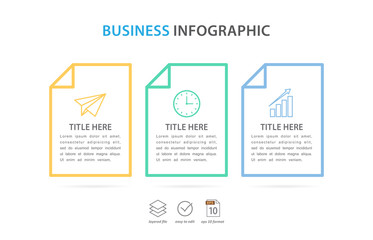 business infographic template, flat design concept with 3 option or step, vector eps 10