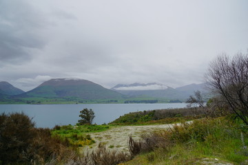 A foggy day in a spring time in the country side of Glenorchy, New Zealand