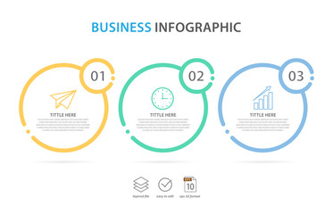 business infographic template, flat design concept with 3 option or step, vector eps 10