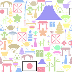 Fototapeta premium japan seamless pattern background icon.