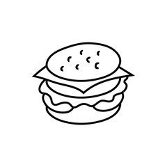 delicious burger fast food icon