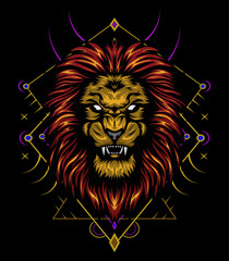 Obraz premium vector color lion illustration - vector