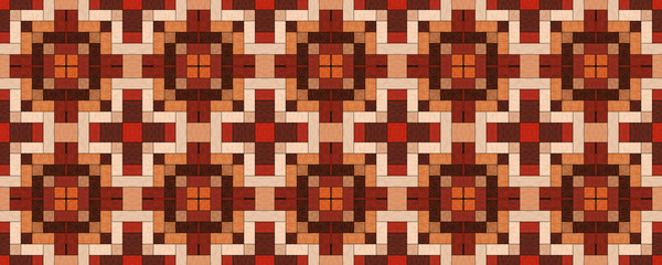 Seamless red brown square pattern floor texture background