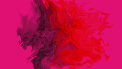 Colorful abstract background. Digital painting with flow brush stroke. Liquid look, red, black tone.