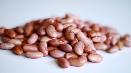 Red kidney bean on white background.