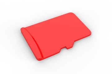 Memory card icon on white background. 3d illustration.