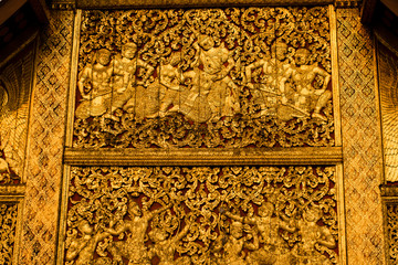 mural painting about history of religion at temple.