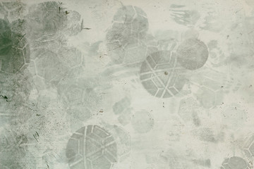 Football footprint on cement wall for the background