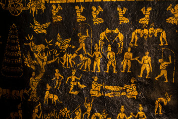 mural painting about history of religion at temple. © Palakorn Jaiman