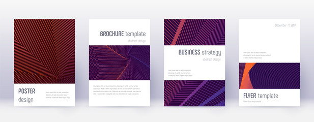 Minimalistic brochure design template set. Violet 